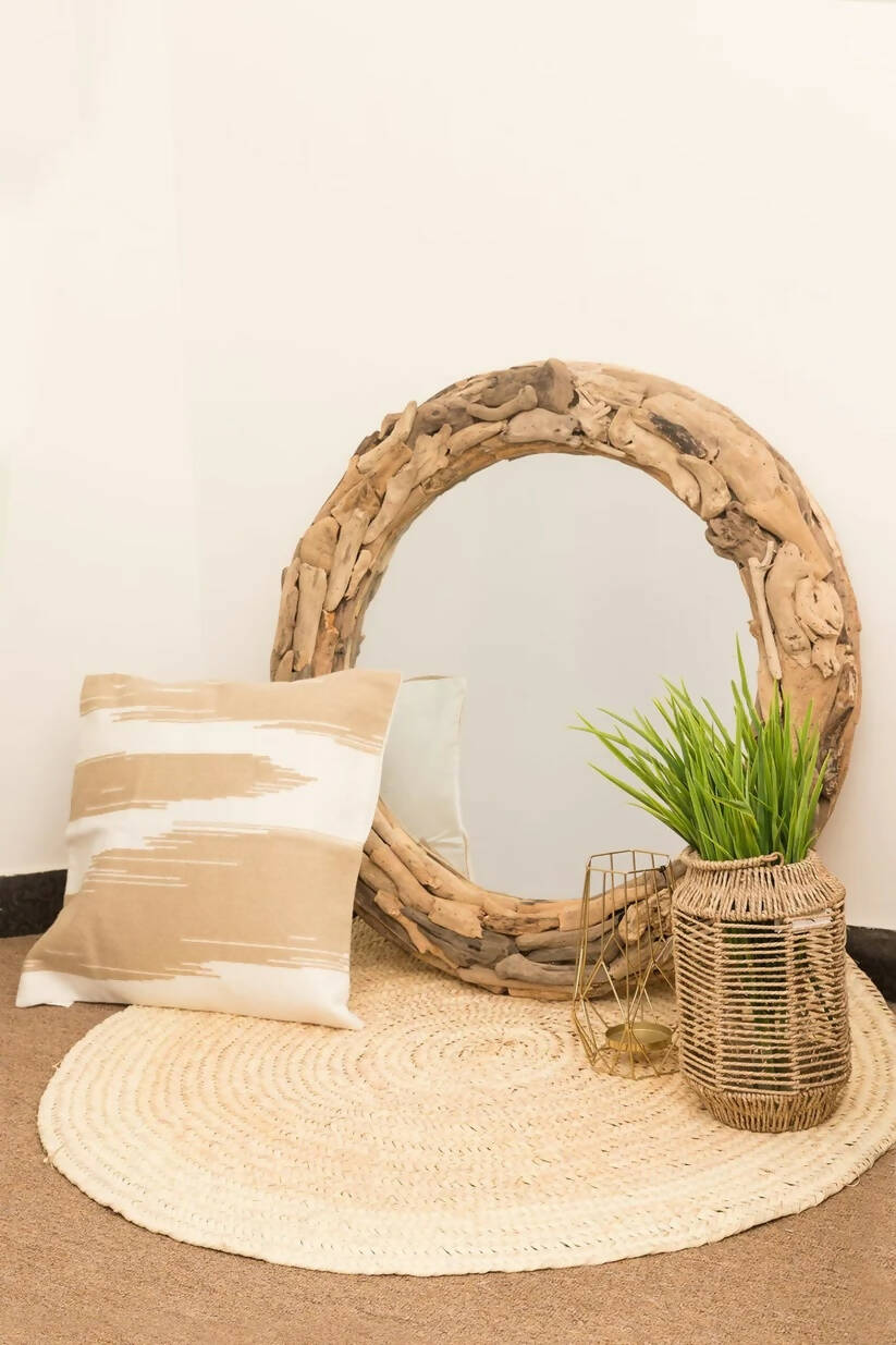 Round Driftwood Mirror