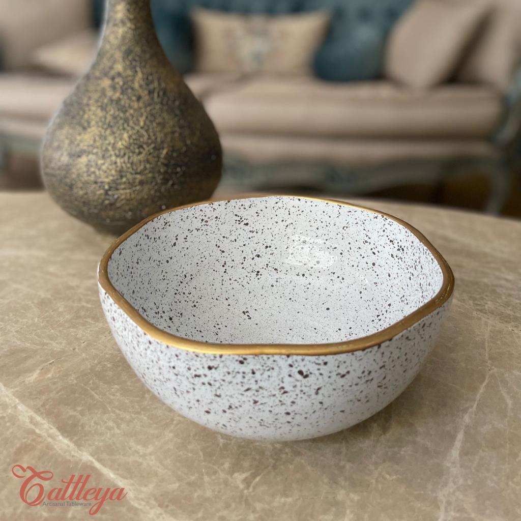 Gold Blossom Serving Bowl