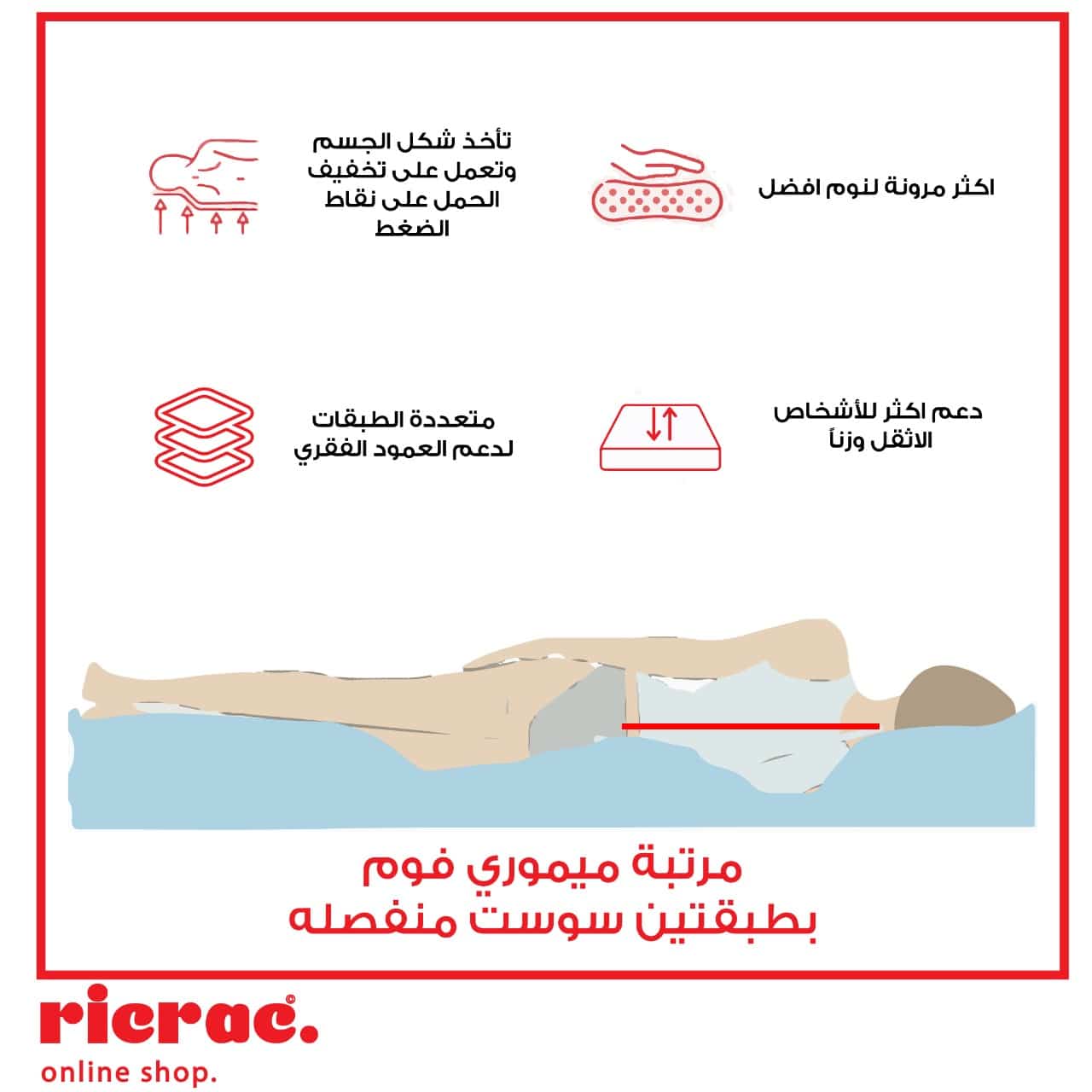 Memory Foam Mattress with Double Pocket Spring System